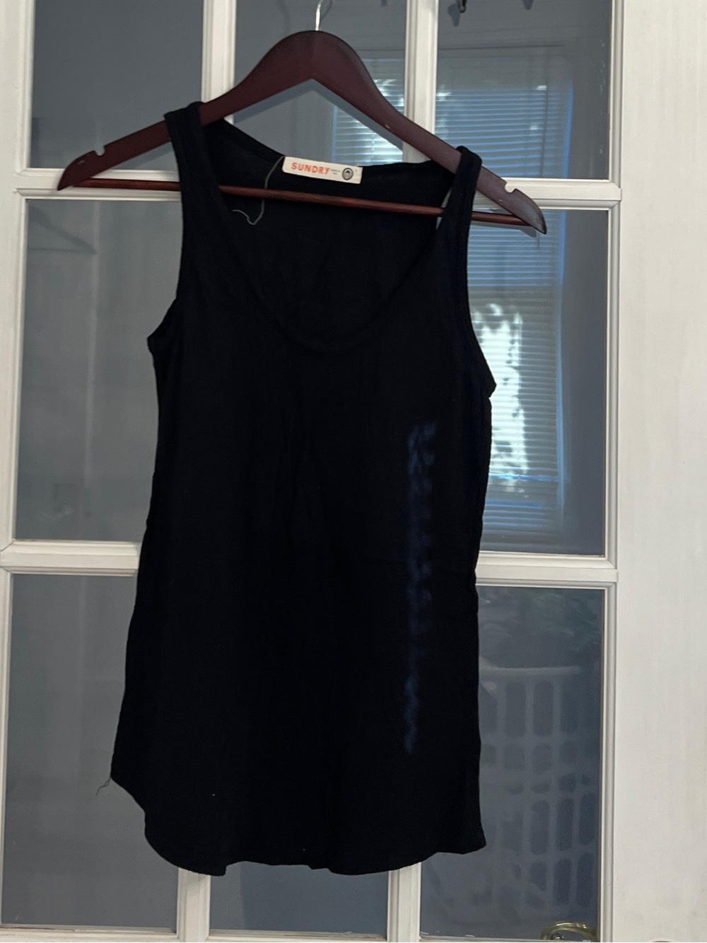SUNDRY Women's Black Cotton Modal Blend Flowy Tank Top Size S